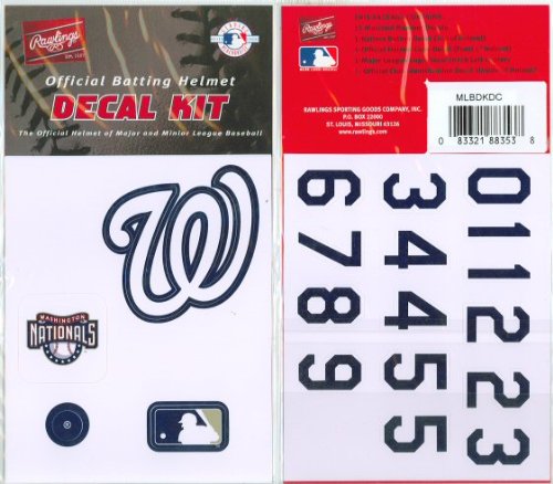 Washington Nationals MLB Batting Helmet Decal Kit (Includes Official Team Logos Stickers, MLB Logo & Numbers for Youth Little League Players to Adult Recreation Players at Amazon.com