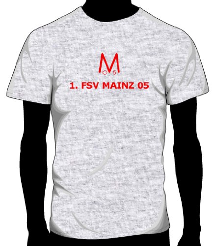 FSV Mainz 05 Basic Logo Tee, Adult X-Large - Ash Grey