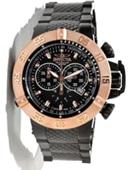 Invicta 12718 Subaqua Black Rose Dial Quartz Chrono Black Stainless Steel Watch