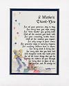 "A Mother's Thank-You" Touching 8x10 Poem, Double-matted in White Over Blue And Enhanced With Watercolor Graphics.