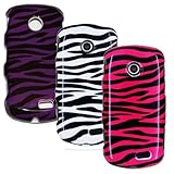 SAMSUNG SOLSTICE 2 II A817 THREE CASE COMBO, ZEBRA STRIPES, PURPLE PINK BLA ....