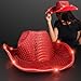 Red Sequin Light Up LED Cowboy Hat with Red LED Brim