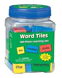Eureka Tub Of Word Tiles, 160 Tiles in 3 3/4" x 5 1/2" x 3 3/4" Tub