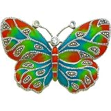Sterling Silver Marcasite Enamel CZ Pin Jewelry