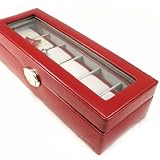 Coffret Cuir "Munich" Rouge 6 montres