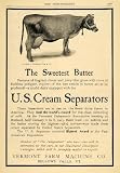 1903 Ad Vermont Farm Machine Co US Cream Separators Cow - Original Print Ad