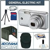 General Electric E1035 Digital Camera Kit, Silver with 2 GB SD Memory Card, Deluxe Carry Case, Mini Table Top Tripod, Neck Strap, Memory Card Wallet, Screen Protecters for LCD Screen, Cleaning Fluid with Cloth