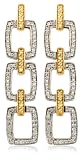 18k Two-Tone Gold White and Yellow Diamond Earrings (3/4 cttw)
