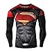 Men's Compression Long Sleeve Running Fitness Workout Base Layer Shirt (XL, SuperRed)