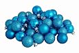 96ct Turquoise Blue Shatterproof 4-Finish Christmas Ball Ornaments 1.5" (40mm)