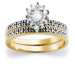 10k White or Yellow Gold Diamond Bridal Ring Set (1/2 cttw, J-K Color, I2-I3 Clarity)
