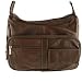 Silver Fever Medium Handbag - Soft Genuine Leather - Ladies Shoulder Daily Organizer (Brown)
