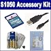 Samsung S1050 Digital Camera Accessory Kit includes: KSD2GB Memory Card, SB257 Charger, SDC-21 Case, USB8PIN USB Cable