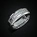 8mm Tungsten Carbide Ring with Brilliant CZ Diamonds Mens Wedding Band