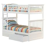 Columbia Twin/Twin Bunk Bed with Under-Bed Drawers - White