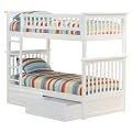 Columbia Twin/Twin Bunk Bed with Under-Bed Drawers - White