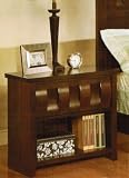 Night Stand with Open Shelf in Deep Brown Finish