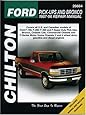 Chilton's Ford Pick-Ups and Bronco 1987-96 Repair Manual (Chilton's Total Car Care Repair Manual)