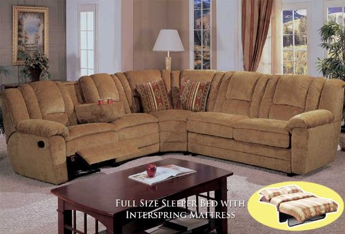 4pcs Sectional Fabric Full Bed Recliner Sofa BQ-S095P1