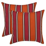 Plantation Patterns Red Stripe Throw Pillow - Set/2