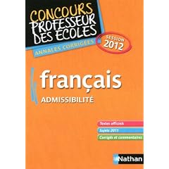 Fran�ais admissibilit� : Annales corrig�es CRPE 2012