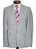 Michael Kors Mens Single Breasted Sportcoat Blue Stripe Seersucker Sport Coat 40R Jacket Two Buttons