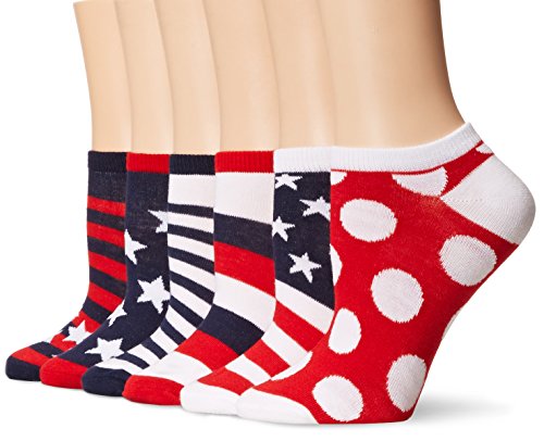 K. Bell Socks Women's Americana Low Cut No Show Socks 6-pack