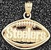 Pittsburgh Steelers Solid 14K Gold "Pierced Football" Pendant