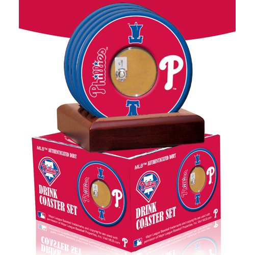 MLB Philadelphia Phillies Coasters With Certified Authentic Field Dirt