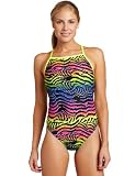 Speedo Women's Flipturns Electric Zebra Endurance Lite Splashback Performance Swimsuit