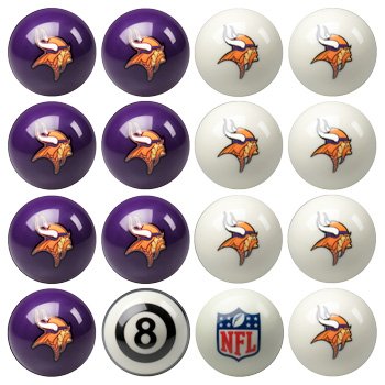 Minnesota Vikings NFL Home vs. Away Billiard Balls Full Set (16 Ball Set) by Imperial International