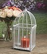 Distressed White Birdcage Candle Lantern