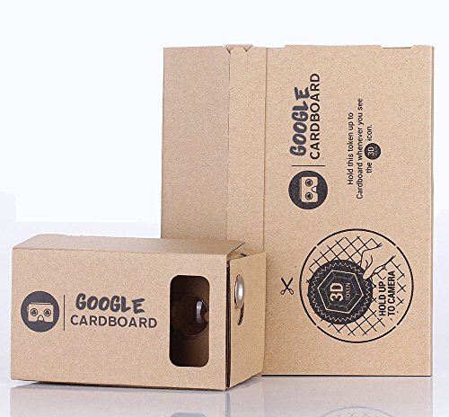 PigflyTech@ Google Cardboard Kit, Compatible with bigger Android & Apple smart phone upto 5.2 inch screen , Super 3D Virtual Reality- Easy Setup Instructions, Machine Cut Quality Construction, 45mm Lenses Best HD Visual Experience