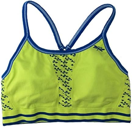 Dragonwing girlgear Keyhole Sports Bra for Girls, Teens (Medium, Chartreuse/Azure Blue)