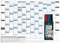 Jahresplaner 2012 Set mit 4 Folienstiften, abwischbar, im extra gro&szlig;em Format von 100 x 70cm mit einseitiger Folienkaschierung und 4 farbigen Folienschreibern . Wandkalender in bester Material und Druckqualit&auml;t.