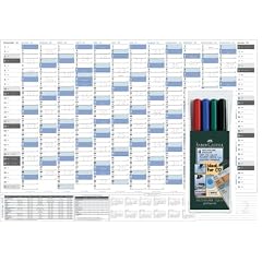 Jahresplaner 2012 Set mit 4 Folienstiften, abwischbar, im extra gro�em Format von 100 x 70cm mit einseitiger Folienkaschierung und 4 farbigen Folienschreibern . Wandkalender in bester Material und Druckqualit�t.