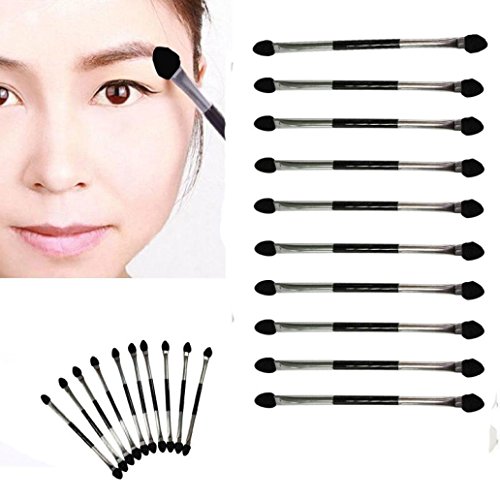 Elevin(TM) 10Pcs Makeup Double-end Eye Shadow Eyeliner Brush Sponge Applicator Tool