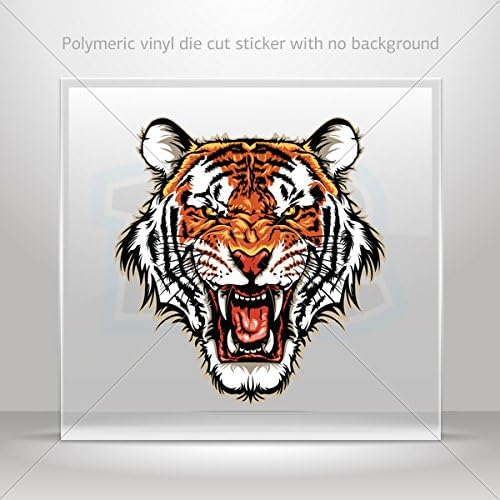 Decal Sticker Angry Tiger Head Decorative Motorbike Bicycle Vehicle ATV Racin (3 X 2.79 In)