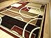 Contemporary Rug Multi-Colored Area Rugs 5'x8' Rug Red 5x7 Rug Living Room Carpet 5x8 Rugs Burgundy Modern Area Rugs (Medium 5x8)