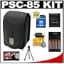 Canon PowerShot PSC-85 Carrying Case + (4) Batteries & Charger + 4GB Card + Tripod + Accessory Kit for A490, A495, A800 IS, A1100 IS, A1200 IS, A2100 IS, SX110 IS & SX120 IS Digital Cameras