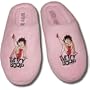 Betty Boop "Leg Kick" Women's Pink Terrycloth Slippers