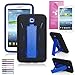 EpicGadget(TM) Black and Blue Shockproof Heavy Duty Rugged Impact Hybrid Case with Build In i Kickstand Protective Case For Samsung Tablet Galaxy Tab 3 7.0 [Not for Galaxy Tab 3 Lite 7.0] With Galaxy Tab 3 P3200 P3210 SM-T210 Clear Screen Protector And Universal Long Touch Stylus Pen (US Seller!!) (I Stand Black Blue)