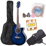 Kalos by Cecilio Full Size Blue Concert Cutaway Guitar Pack OGP2-40BB-C