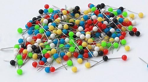 123zero 0.16'' Assorted Color Map Tacks ,Map Push Pins 200 Pack