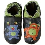 Robeez Soft Soles Funky Monsters Slip On (Infant/Toddler),Black,0-6 Months (1-2 M US Infant)