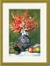 Gold Framed/Matted Print 17x23, Flowers and Fruit