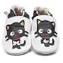 Cherry - Chaussons B�b� en cuir doux - Chat noir - 0/6 mois
