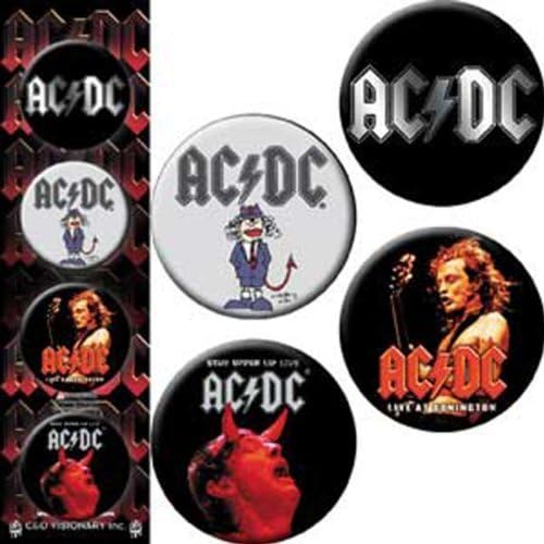 Licenses Products ACDC Logo Assorted Artworks 1.25" Button Set, 4-Piece by Licenses Products