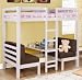 Twin Size Convertible Loft Bed in White Finish