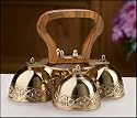 4-bell Embossed Brass Altar Bells